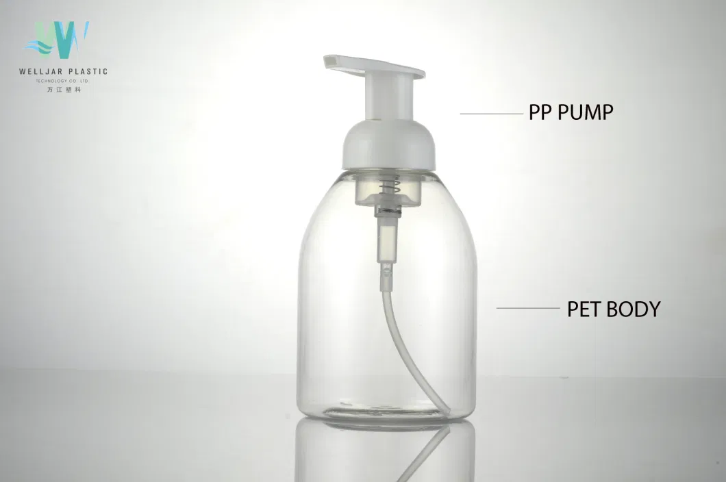 400ml Plastic Pet Cosmetic Round Foam Pump Bottle